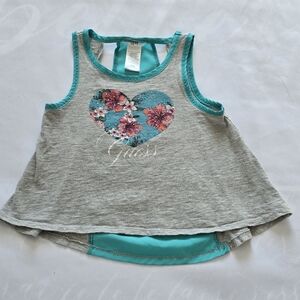 Guess Gray and Teal Kids Tank Top